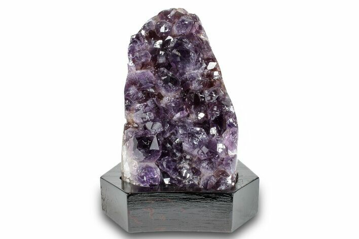 Deep Purple Amethyst Geode With Wood Base - Uruguay #275690